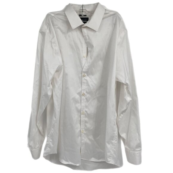 Kenneth Cole White Long Sleeve Button-Up Linen Dress Shirt | OS - Picture 1 of 4